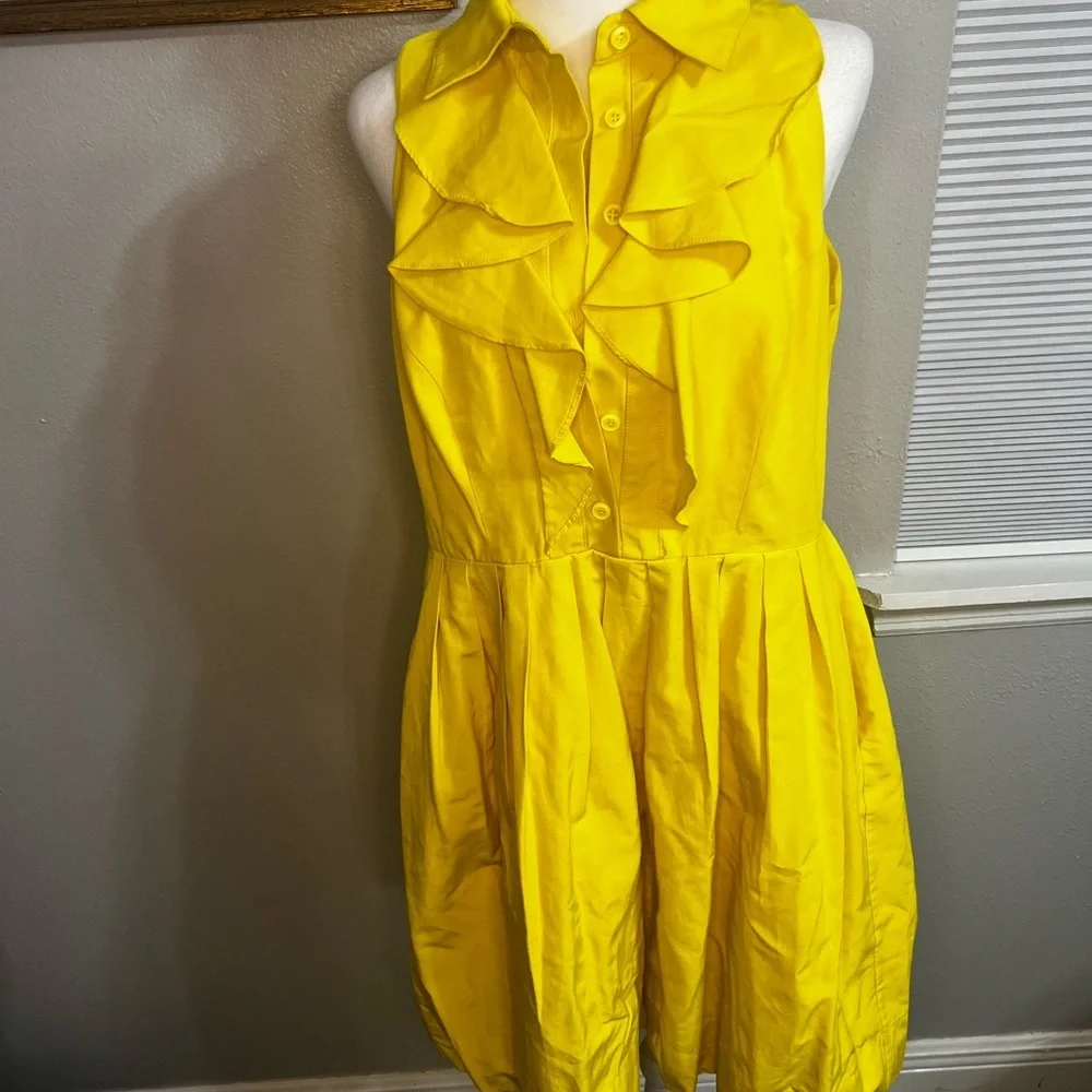 Shoshanna yellow sleeveless dress 12
Ruffle Mini Pockets Cotton Silk - Picture 2 of 16